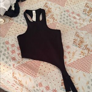 Alo Black Sleeveless Asymmetrical Top